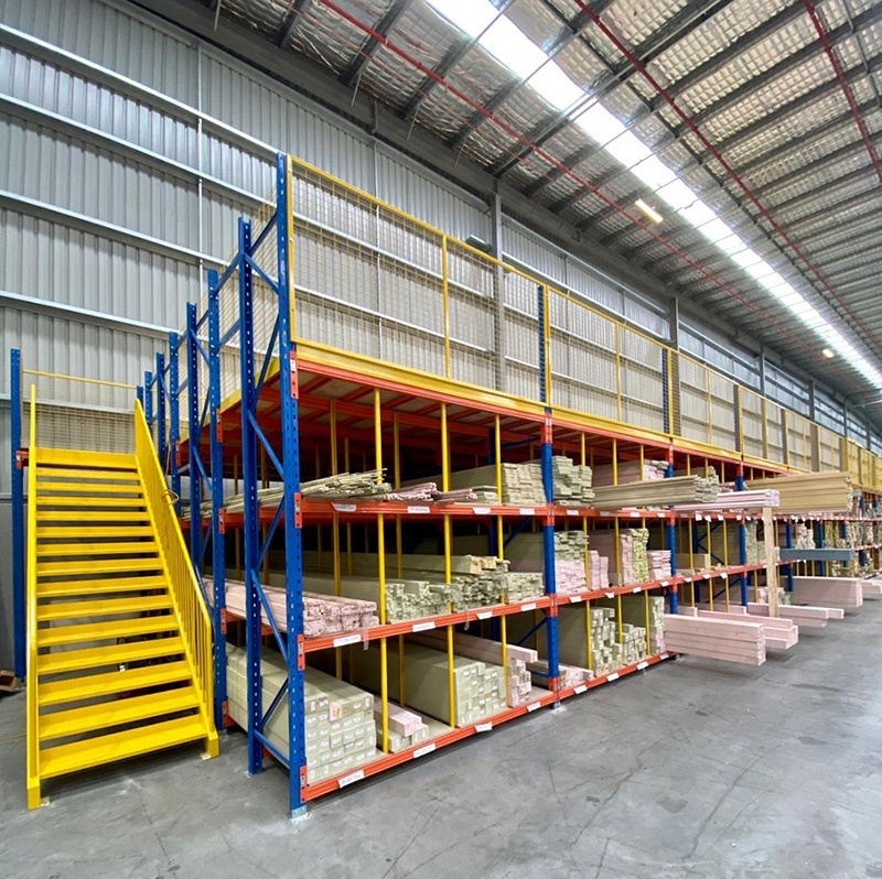 Customized warehouse multi-level flooring racking mezzanine shelving system for products storage