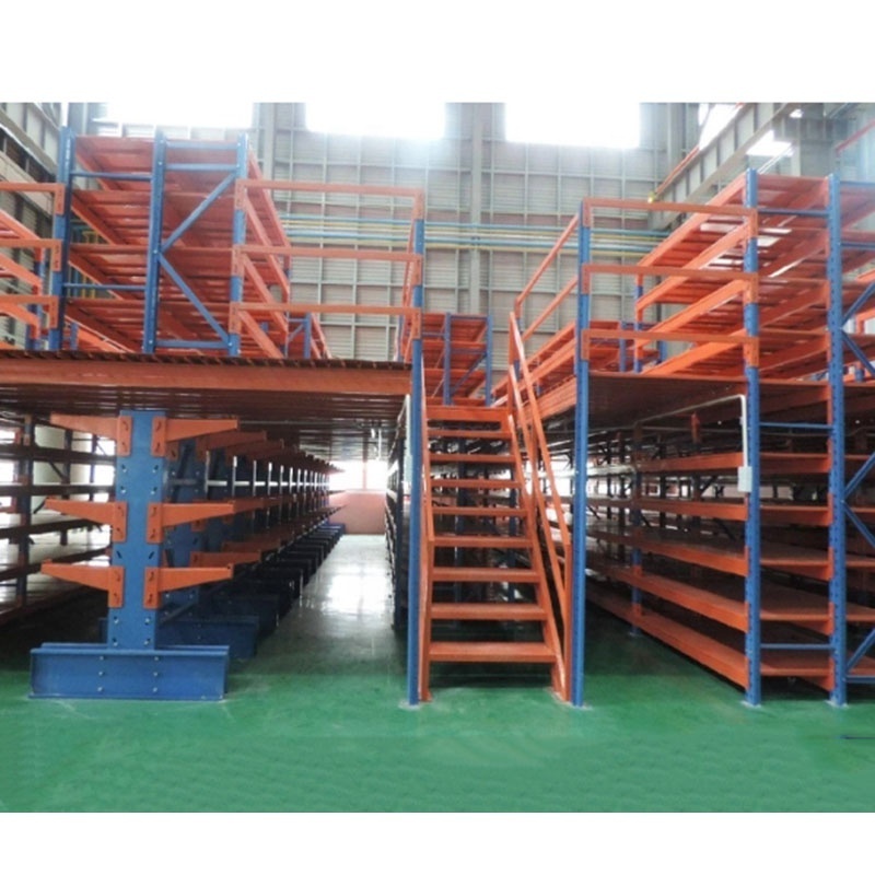 OEM Combined Cantilever Mezzanine Rack Industrial Shelving Warehouse Steel Mezzanine Floor Racking System