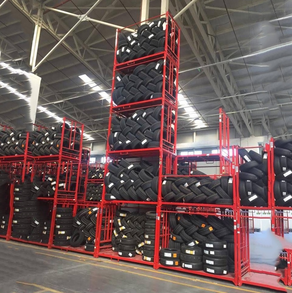 Customized heavy duty warehouse stackable high quality truck tyre storage rack