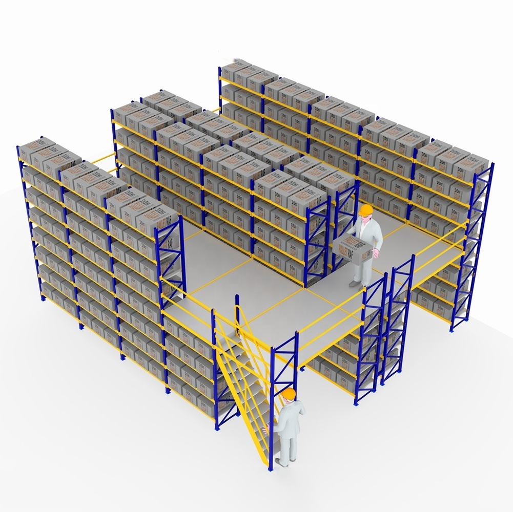 Multi-level heavy duty steel rack mezzanine floor for industry warehouse