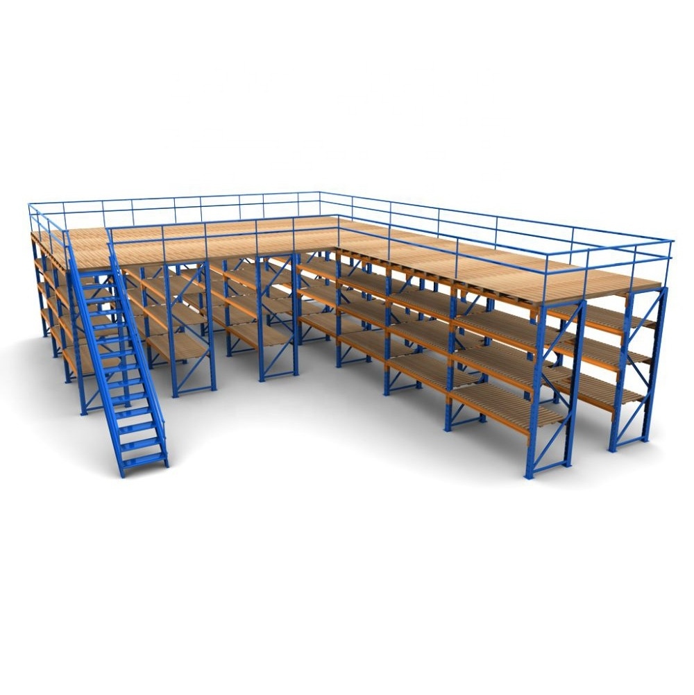 Multi-level heavy duty steel rack mezzanine floor for industry warehouse