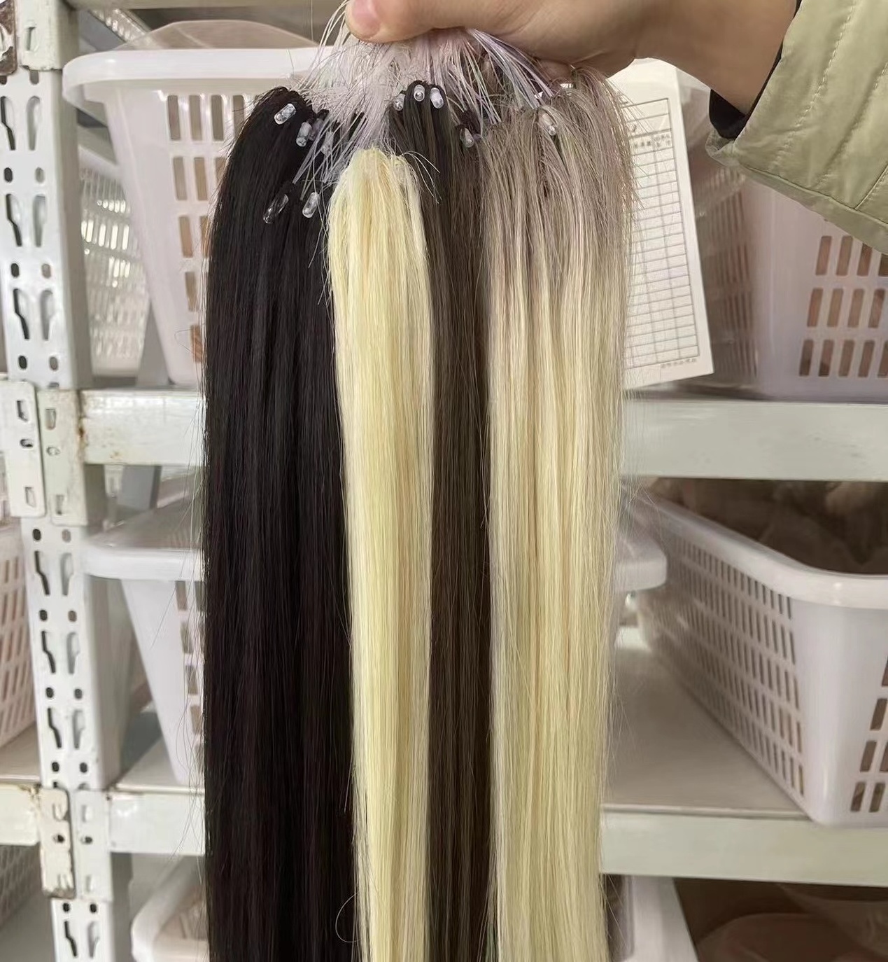 wholesale prices double drawn raw indian hair 6d feather hair extensions 100virgin human hair