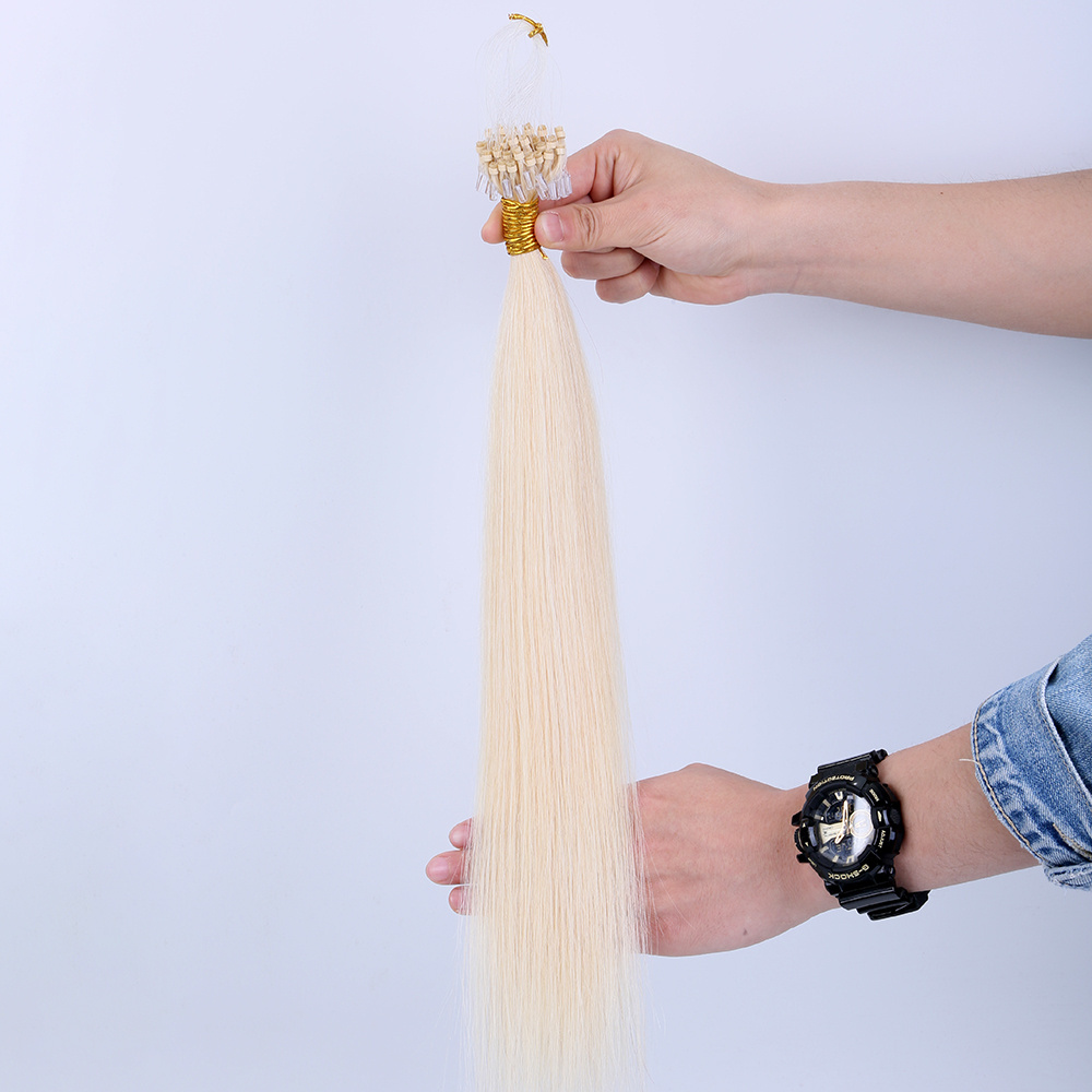 Nano Micro Ring Human Hair Micro Beads Weft Hair Extensions Remy Micro Loop Links Hair Extensions