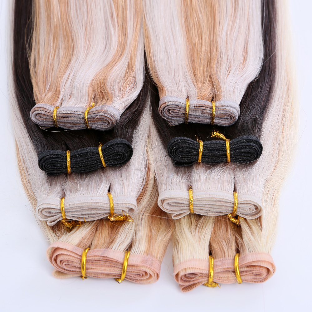 TopElles Hot Sale Remy Hair Extensions Seamless Weft invisible 100% Human Hair Double Drawn Virgin Flat Weft Hair