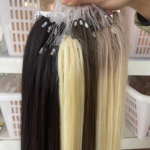 wholesale prices double drawn raw indian hair 6d feather hair extensions 100virgin human hair