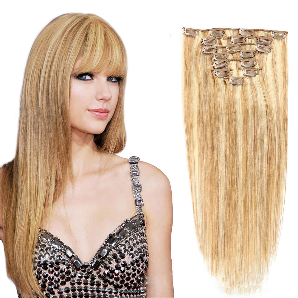 2021 New Extensions Manufacturer Wholesale In Stock Natural Raw Virgin Remy Clip In Hair Human Extensions