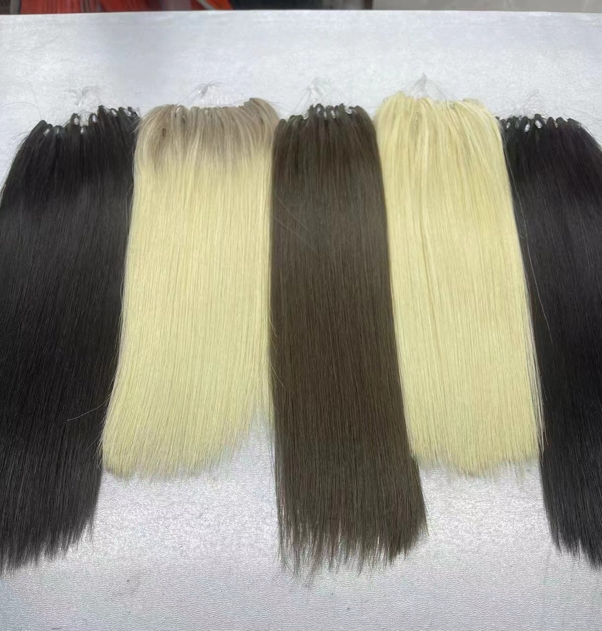 wholesale prices double drawn raw indian hair 6d feather hair extensions 100virgin human hair