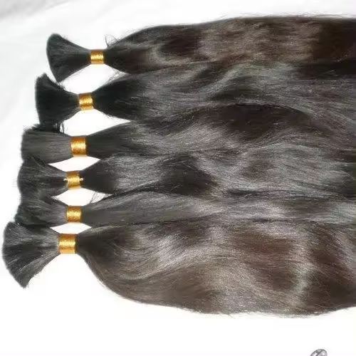 wholesale double drawn  Human Hair Bulk Hair Bundles For Braiding 100% virgin human hair raw material