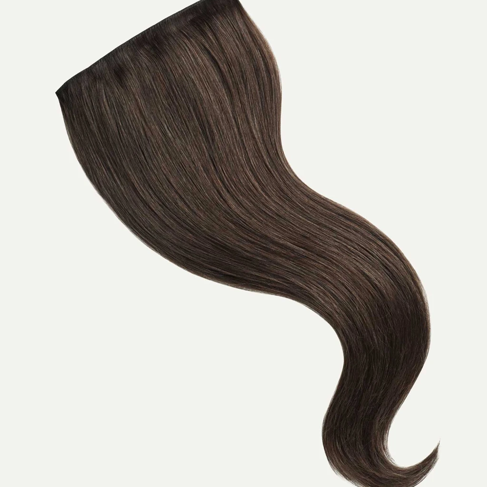 TopElles Customized 10 a grade brazilian Human hair double drawn brown color clip in halo Hair Extensions