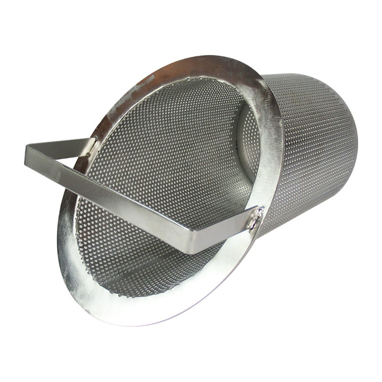 TOPEP customized ss304 316 stainless steel mesh basket filter 145*265 filter basket