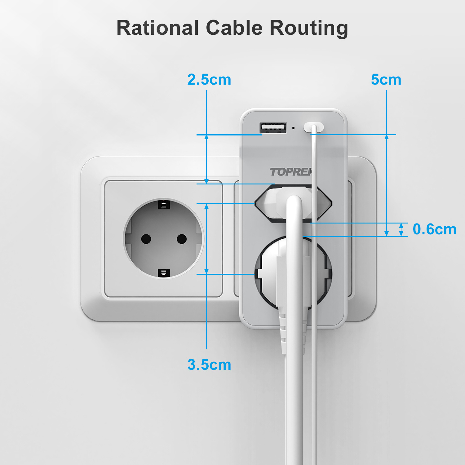 TOPREK Eu Power Socket Baby Safety Guard Proof Wall Power Electrical Outlet Plug Socket Protector Cover