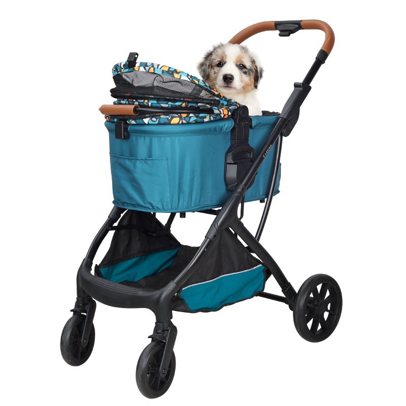 Aluminum Tube Pet Stroller Carrier Detachable Car Bag Travel Folding Transportation Car Pet Stroller For Dogs