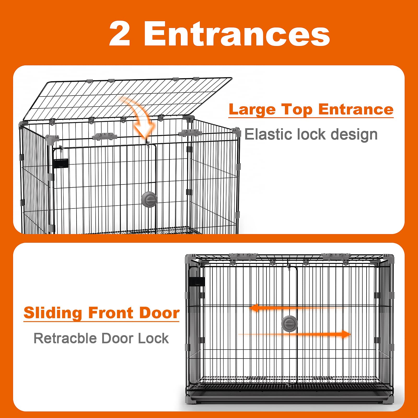 Popular Design Wheel Soft Cage Mate 48 Inch Single Door Plastic Cover Bed And Dog Pad Reversible Washable Mat Pet Crate