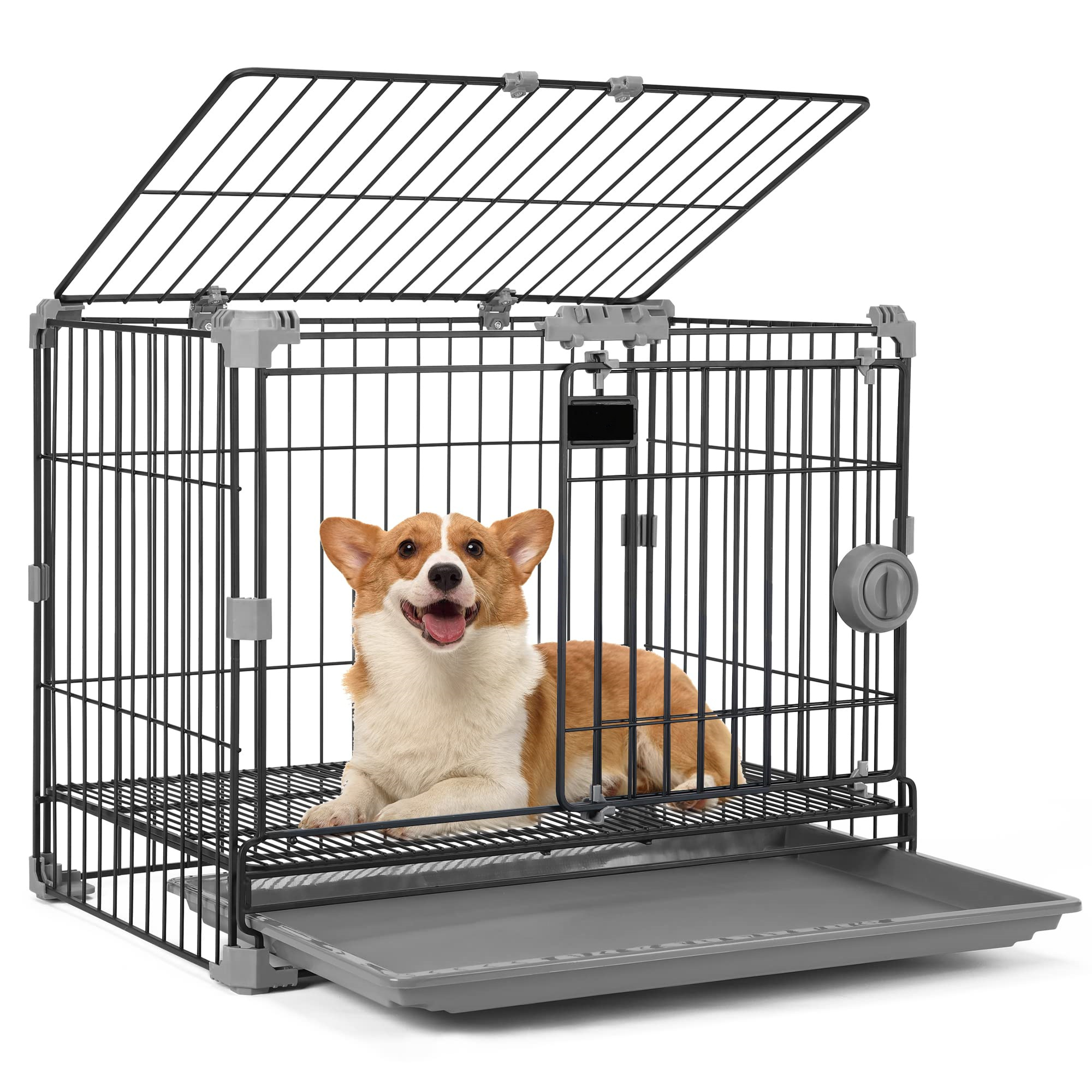 Hot Selling Top Load Transport Cage Dog Kennel Large Medium Travel Black Metal Carrier And For Bike Pet Crate