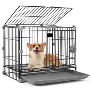 Hot Selling Top Load Transport Cage Dog Kennel Large Medium Travel Black Metal Carrier And For Bike Pet Crate