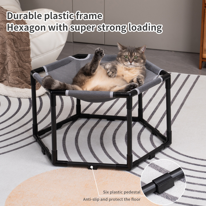 Handmade Large Space Elevated Trampoline Pet Furniture Apply Indoor Outdoor Cat Hammock Chair Cat Bed