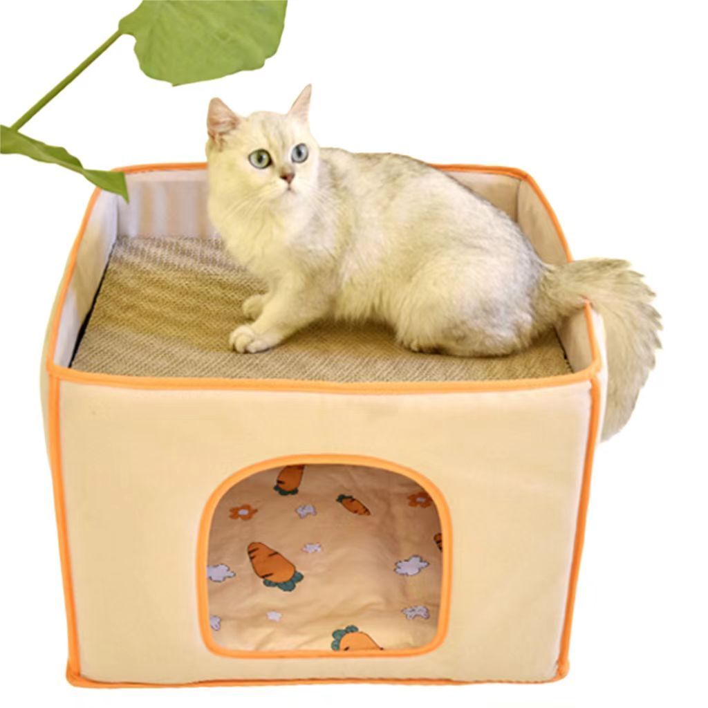 OEM ODM Handmade 4 Seasons Using Hot Travel Self Cooling or Self Warming Heated Pet House Cat Cave Cat Beds For Indoor Cats