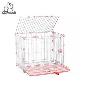 24 Inch Thick Portable Dog Crate Leakproof Tray Small Kennel Dog Playpen Dog Cages With Double Door And Drawer