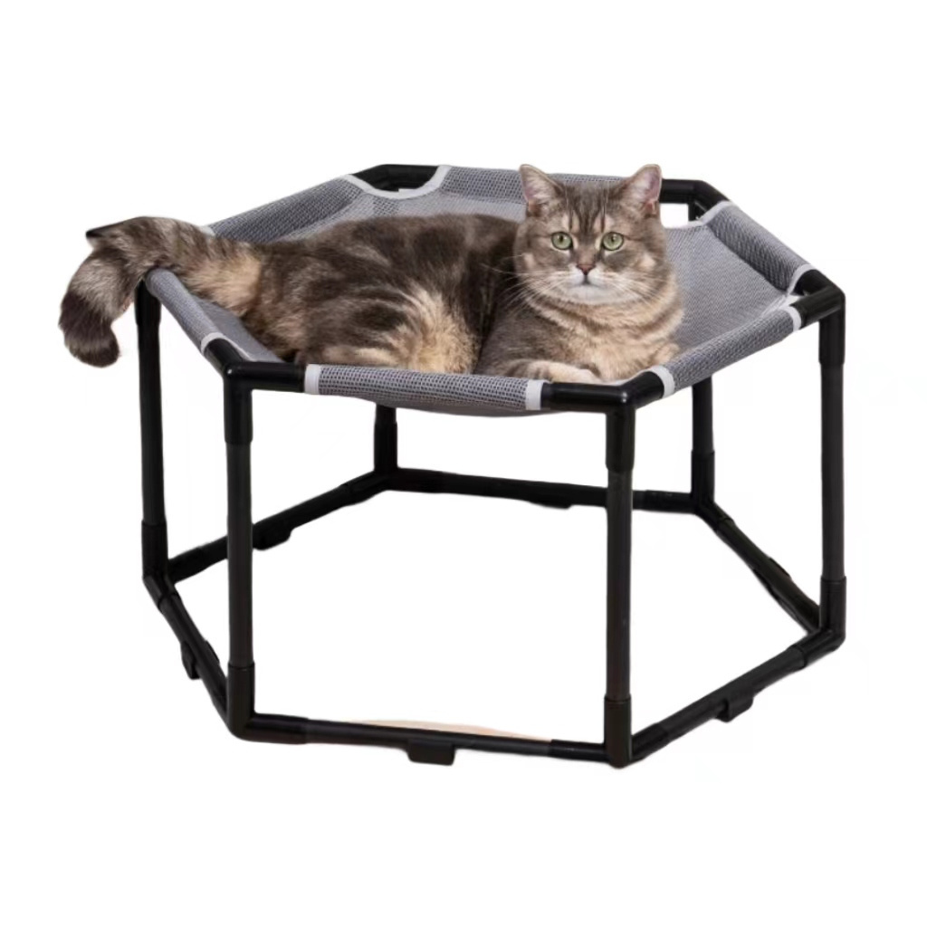 Handmade Large Space Elevated Trampoline Pet Furniture Apply Indoor Outdoor Cat Hammock Chair Cat Bed