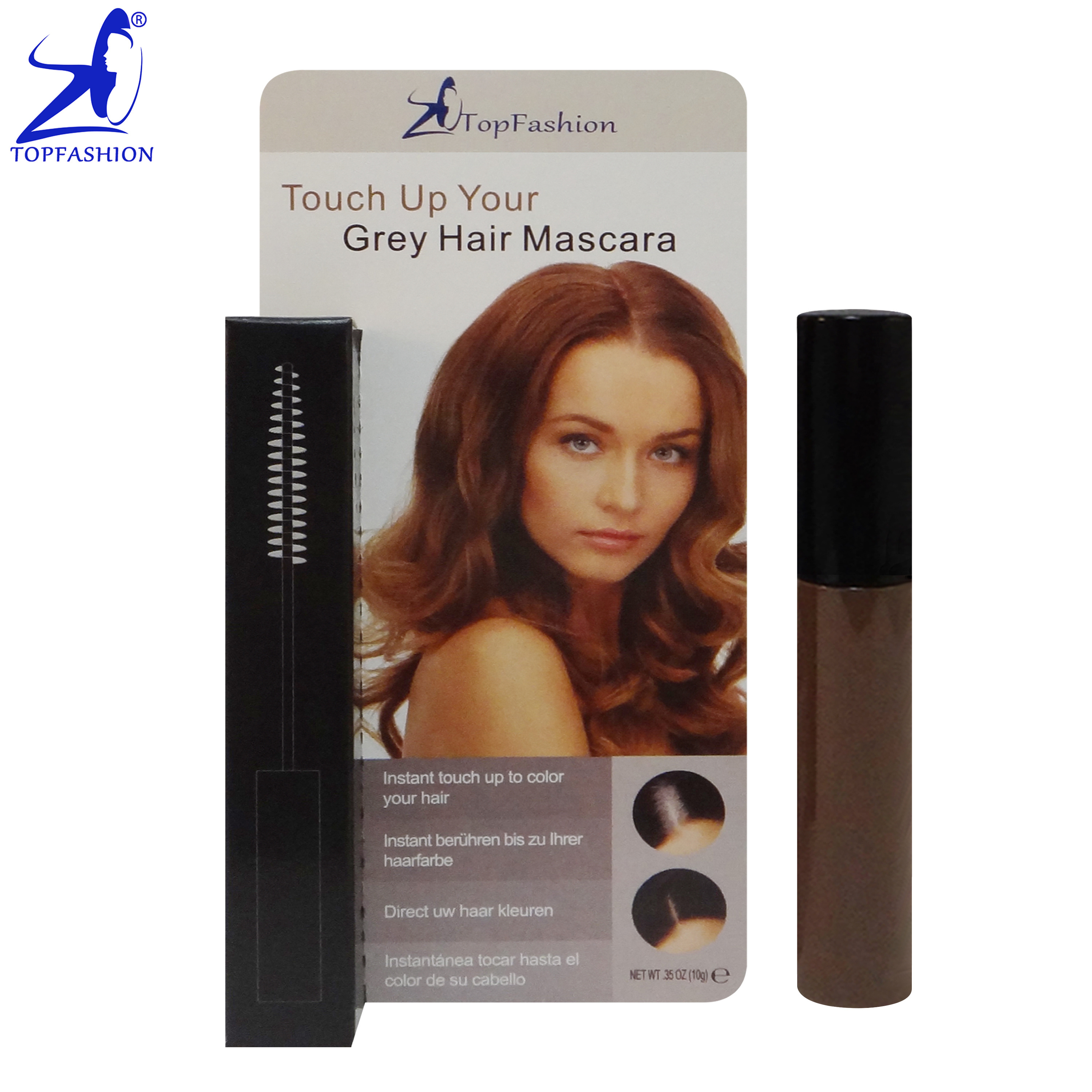 Brown Hair Coloring Brush Made in Taiwan Non-toxic One-Time Hair Root Touch Up Instant Cover Gray Color Hair Dye Mascara