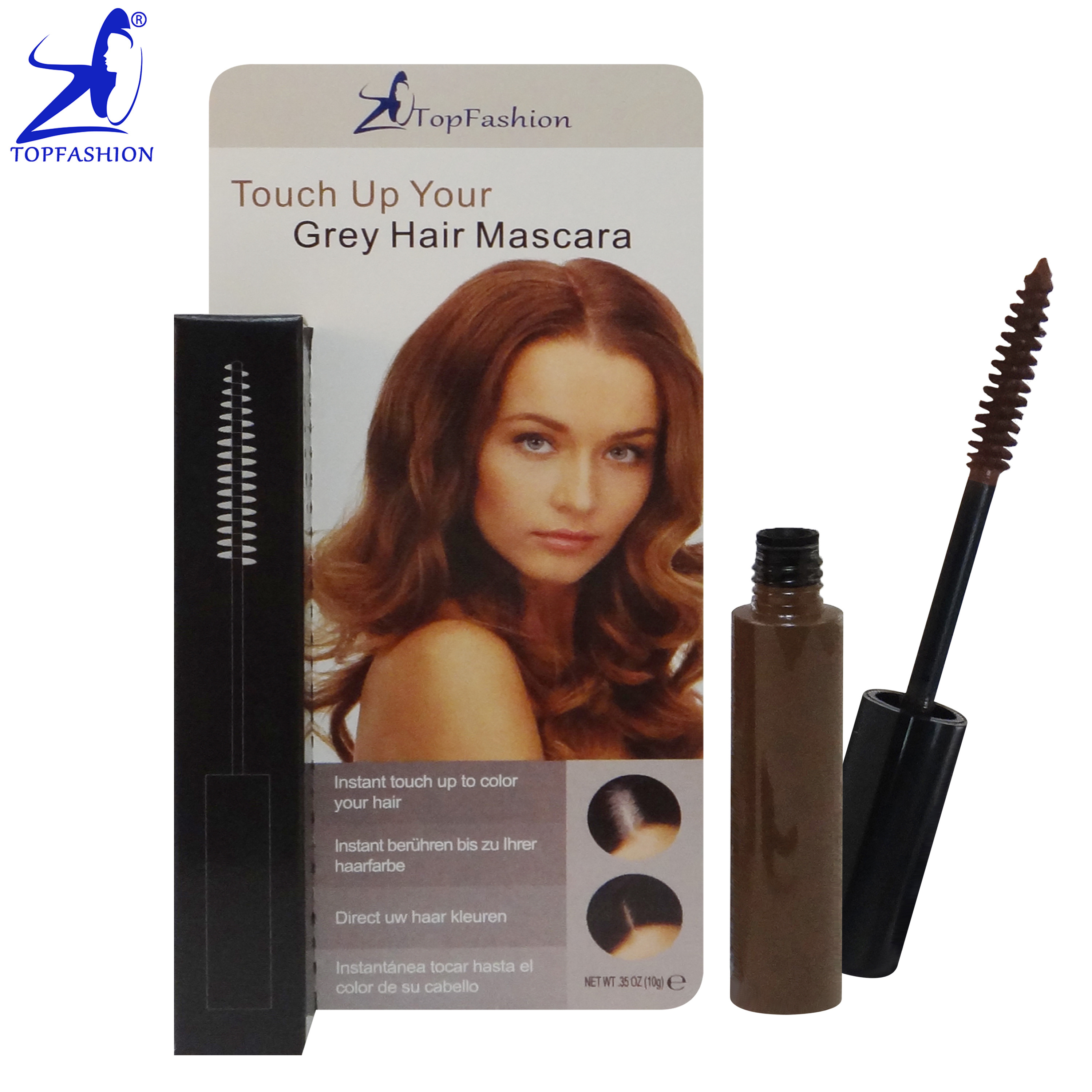 Brown Hair Coloring Brush Made in Taiwan Non-toxic One-Time Hair Root Touch Up Instant Cover Gray Color Hair Dye Mascara