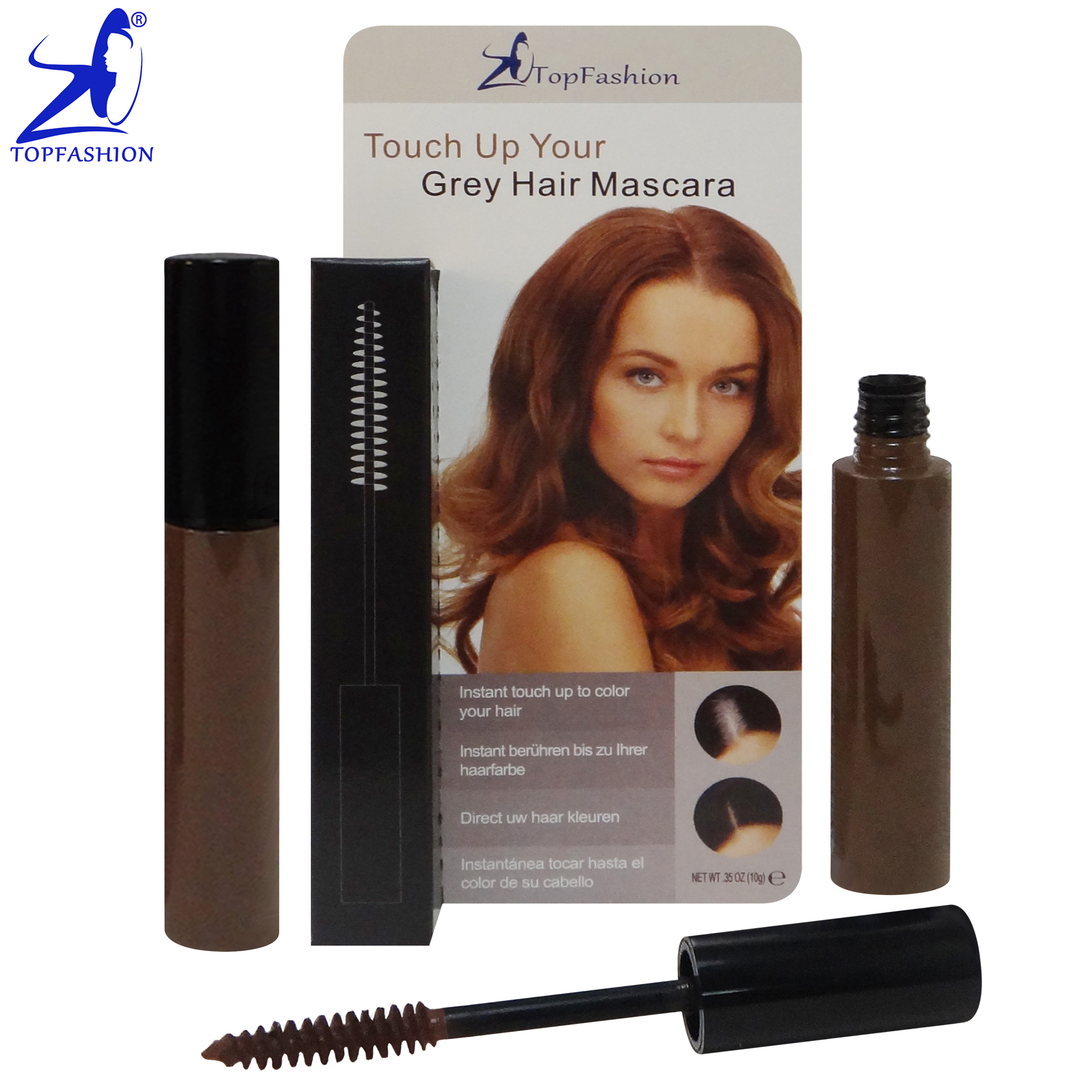 Brown Hair Coloring Brush Made in Taiwan Non-toxic One-Time Hair Root Touch Up Instant Cover Gray Color Hair Dye Mascara