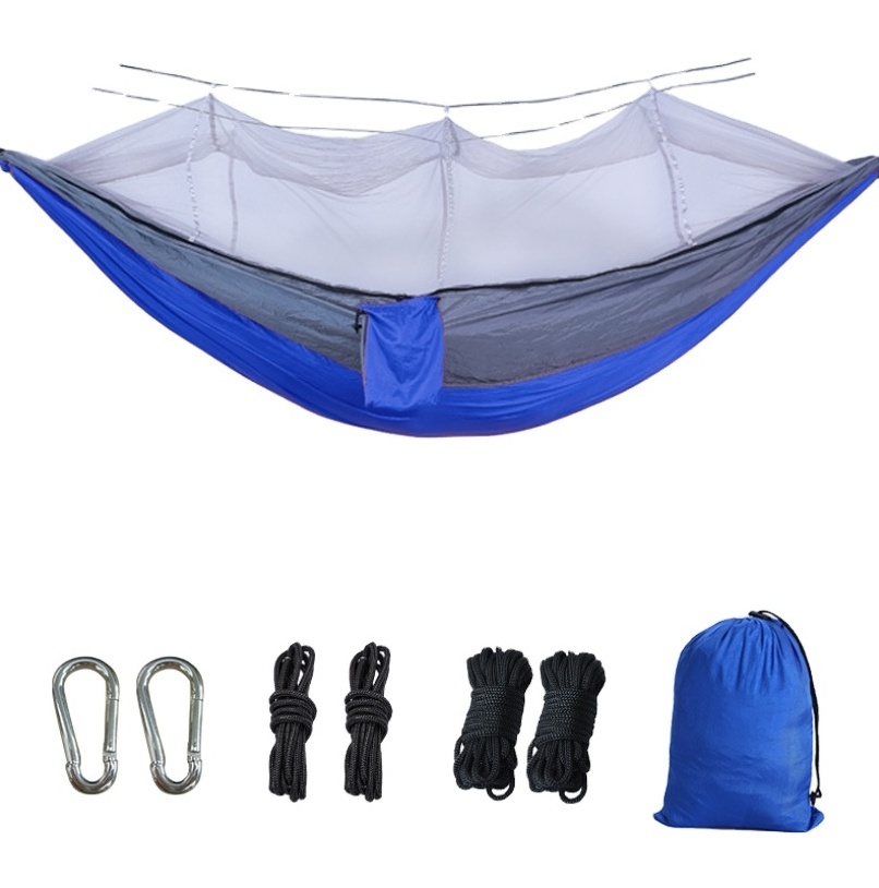 TOPIND 210T Nylon Taffeta Parachute Inflatable Hammock Camping Hammock Mosquito Net Hammock for Single Person use