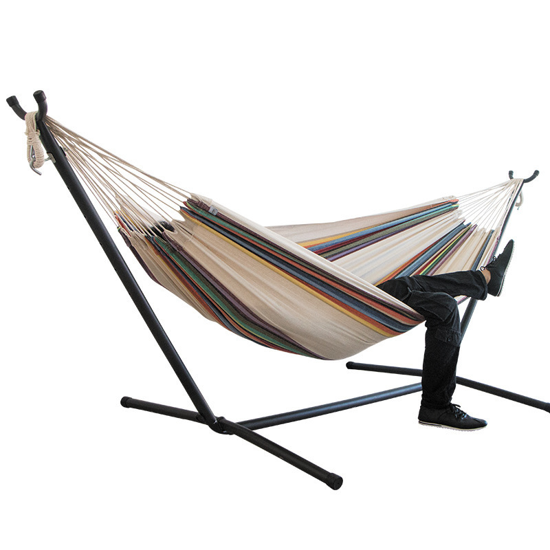 TOPIND Portable Double Cotton Hammock with Space Saving Steel Stand