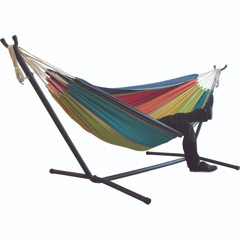 TOPIND Portable Double Cotton Hammock with Space Saving Steel Stand