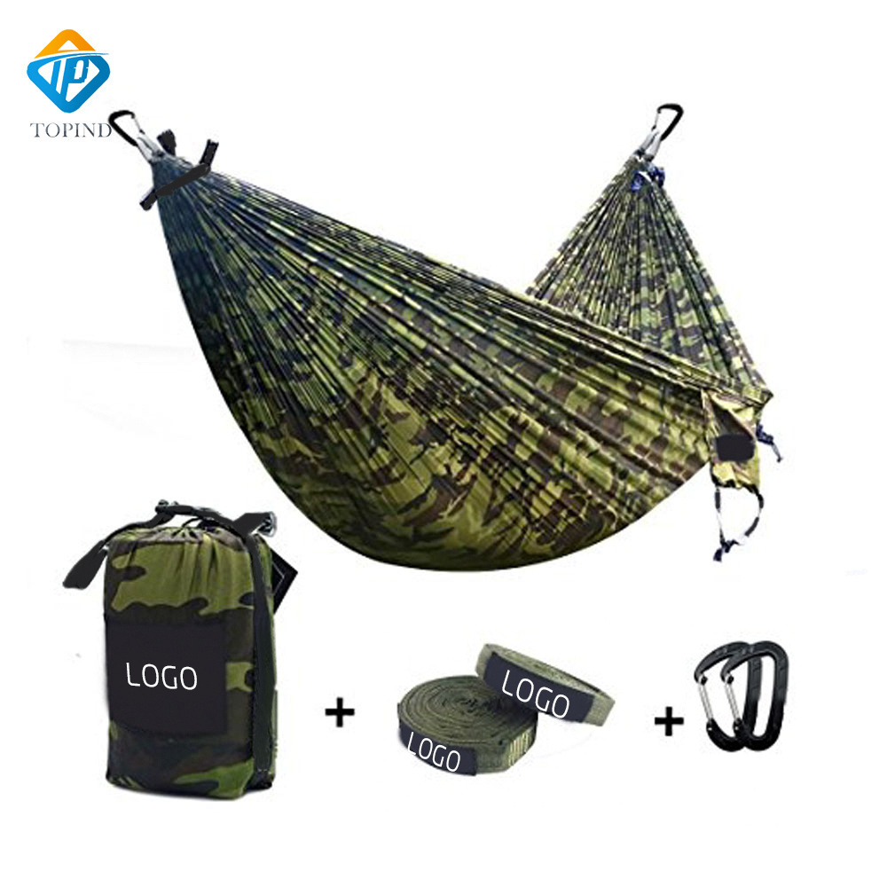 Easy Hanging Double Camouflage Camping Hammock with Tree Straps&Carabiners