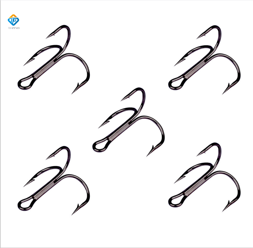 High Carbon Steel Cat Fish Hook Topind 35647 100 Piece/Bag Black Red Tawny Treble Fishing Hooks For Outdoor Use