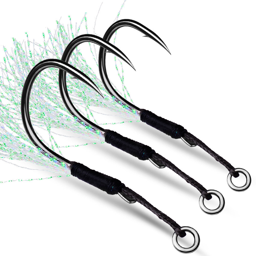 TOPIND Pike Fishing Hook High Carbon Hooks Jig Lure Assist Hook for Saltwater Freshwater