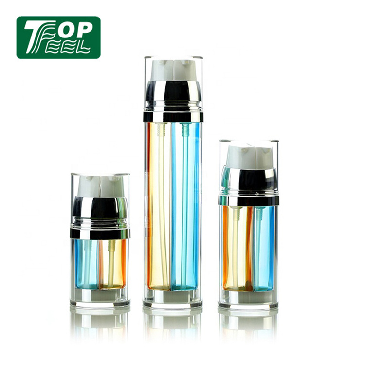 Acrylic Cosmetics Lotion Pump Bottle Dual Chamber Bottle 30ml 50ml 100ml