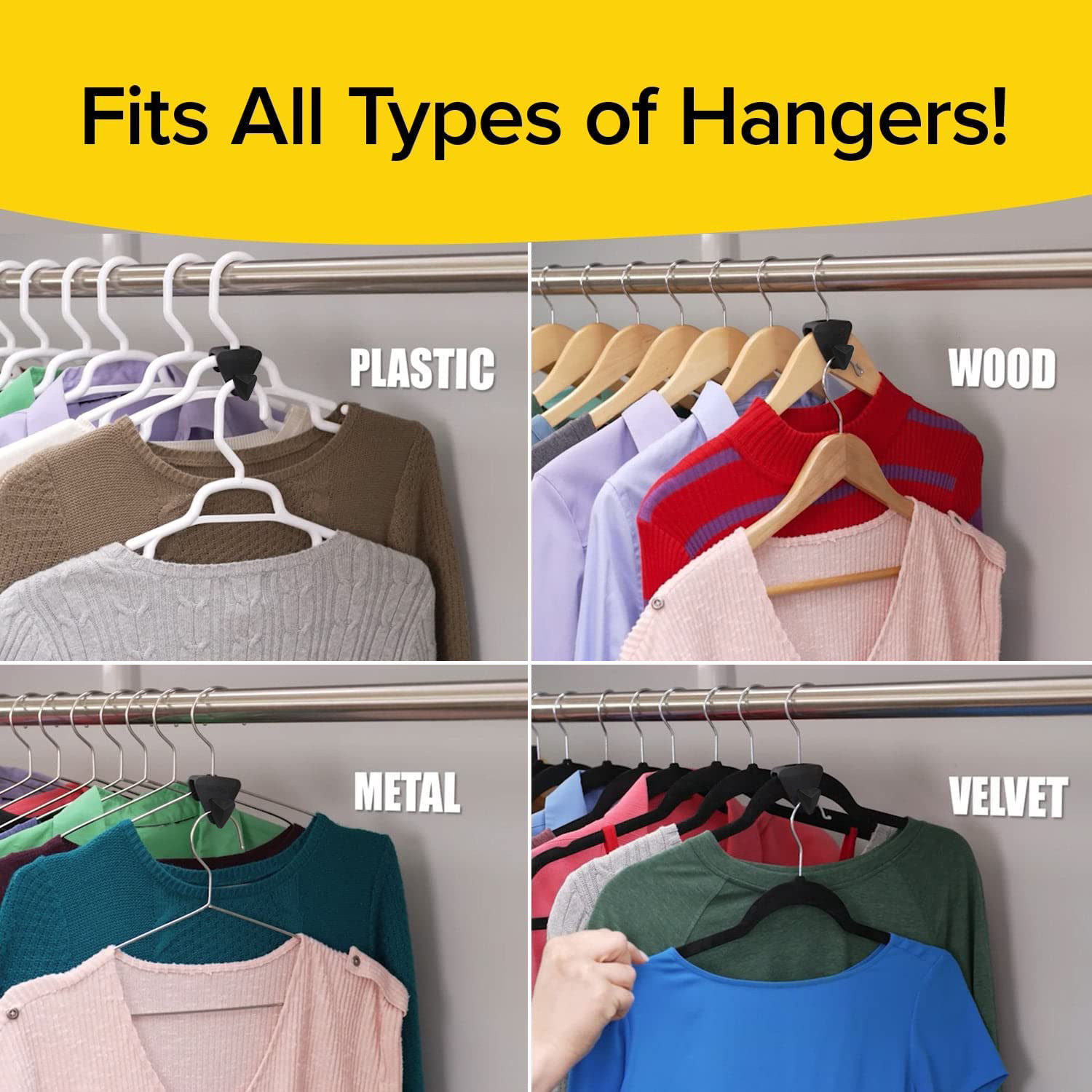 Space Triangles Hanger Hooks Stackable Hanger for Closet Organization Space Saving Clothes Hangers Connecting Hooks