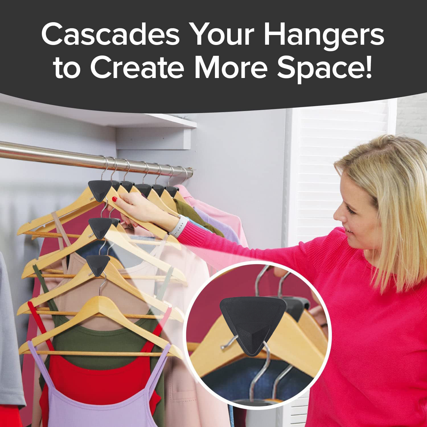 Space Triangles Hanger Hooks Stackable Hanger for Closet Organization Space Saving Clothes Hangers Connecting Hooks