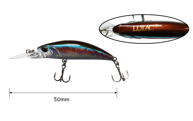 LUTAC 50mm 3.8g Fishing Minnow Lure 9 Colors Sinking Trout  Bass Bait With Treble Hooks