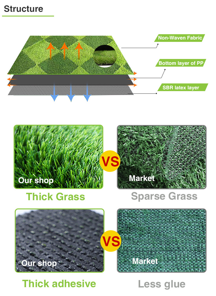 Custom Good Quality Green Artificial Turf Grass Wall Artificial 3D Turf Grass For Golf