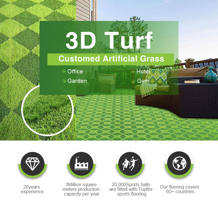 Custom Good Quality Green Artificial Turf Grass Wall Artificial 3D Turf Grass For Golf