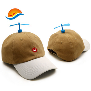 Propeller bamboo dragonfly suede  caps and hats two tone children funny baseball cap