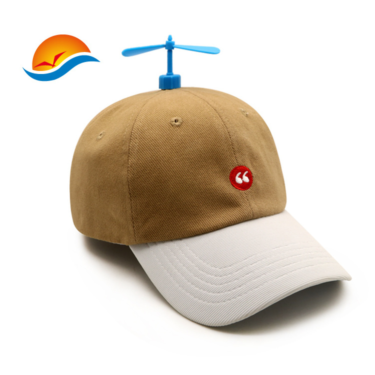 Propeller bamboo dragonfly suede  caps and hats two tone children funny baseball cap