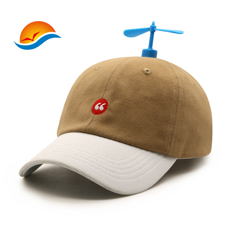 Propeller bamboo dragonfly suede  caps and hats two tone children funny baseball cap