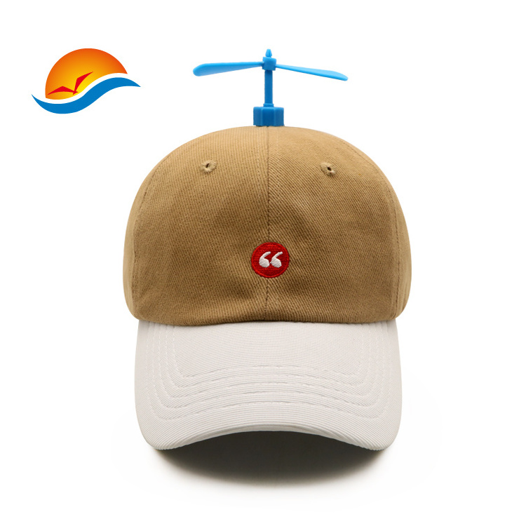 Propeller bamboo dragonfly suede  caps and hats two tone children funny baseball cap