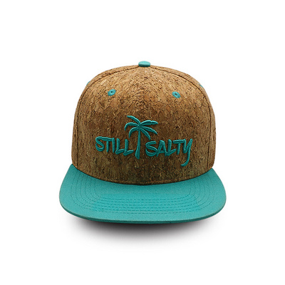 OEM custom baseball cap hip hop cork flat brim printing puff embroidery logo luxury wooden two tone hats for men snapback cap