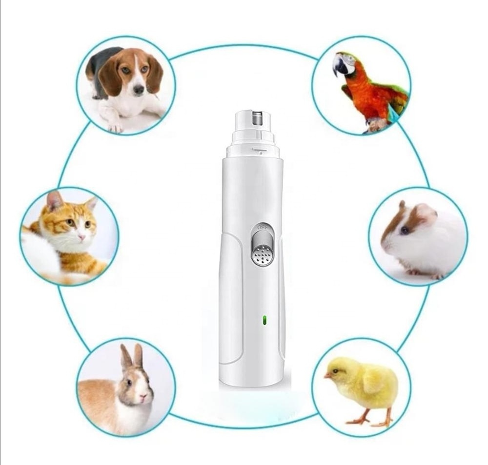 Pet Nail Grinder USB Rechargeable Pet Nail Trimmer Painless Paws Grooming Tool for Parrot ,Bird, Cat and Dog Nail Grinder