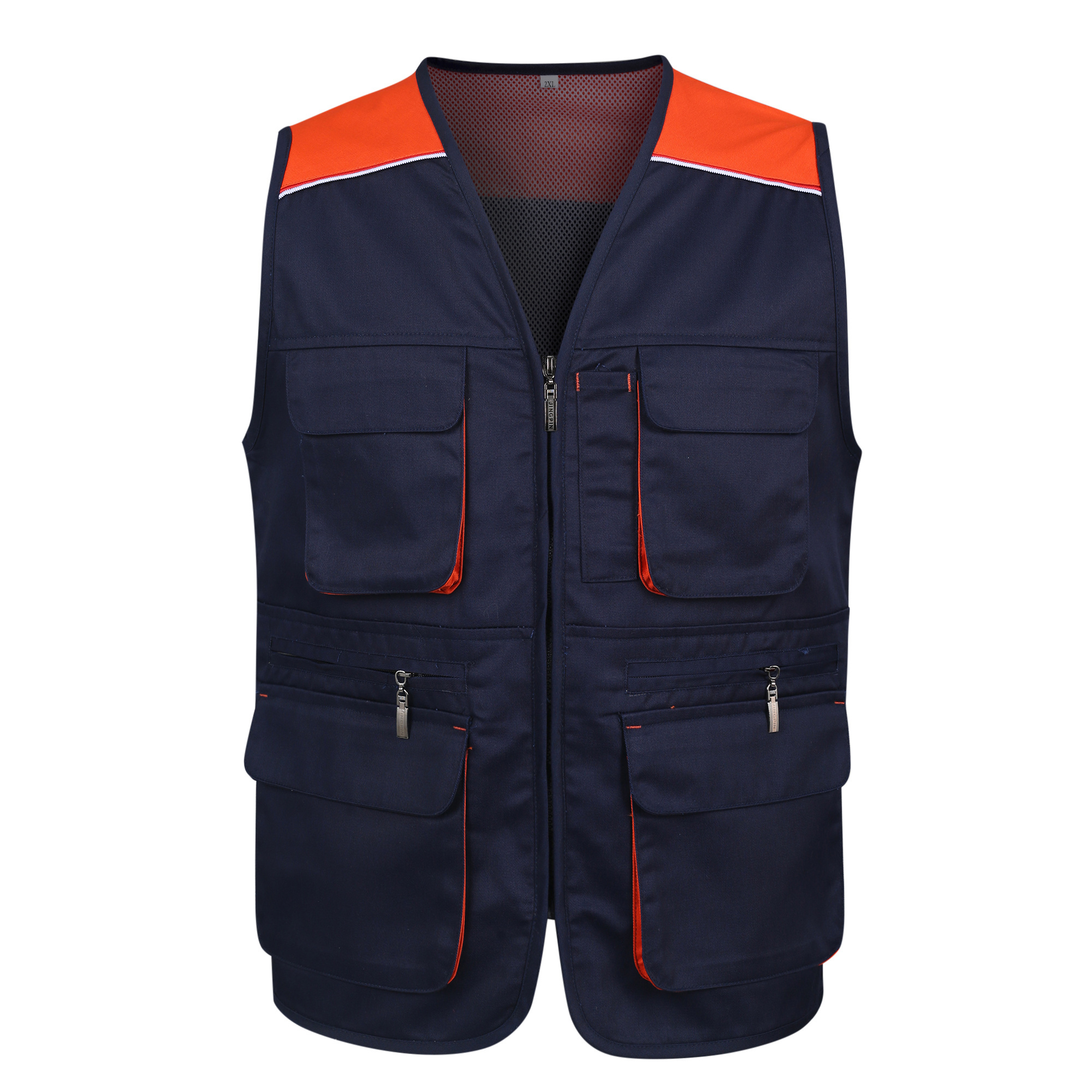 High quality Outdoor wear  custom logo work vest multi pocket cargo quick-dry breathable waistcoats men working  canvas vest