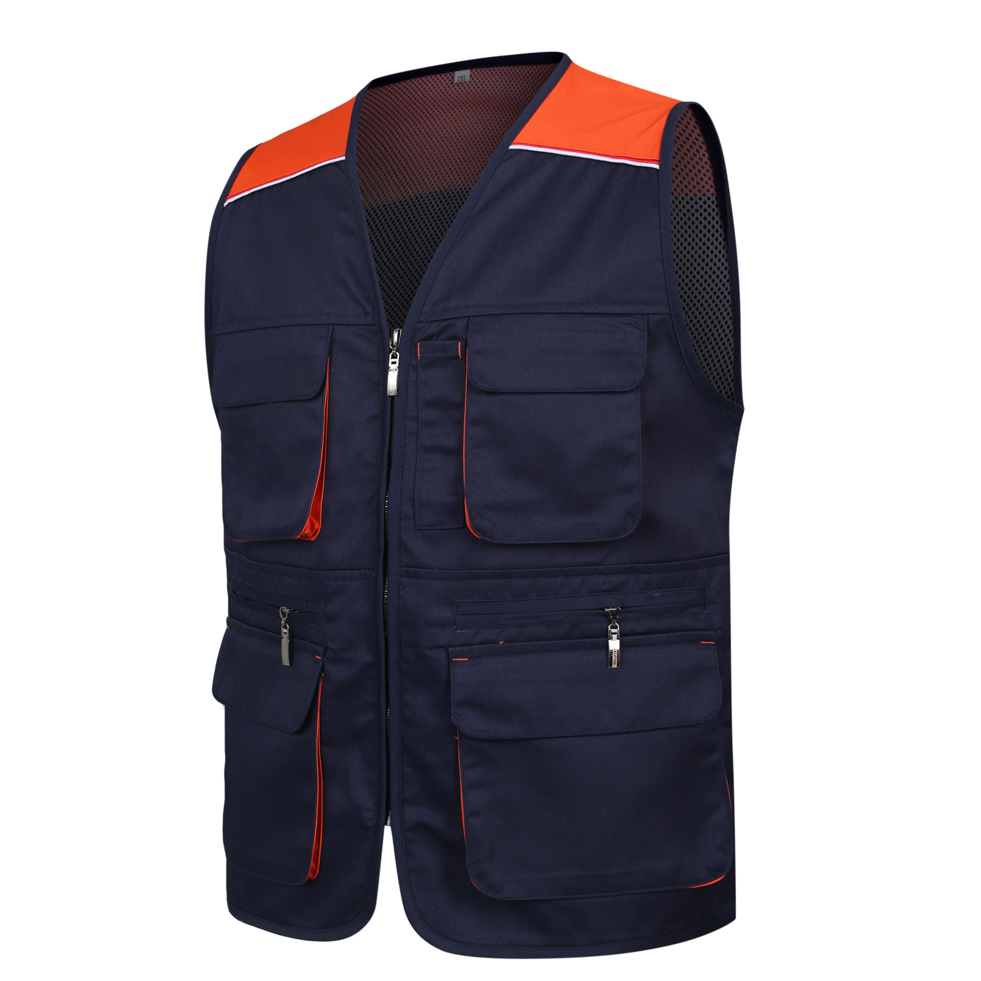 High quality Outdoor wear  custom logo work vest multi pocket cargo quick-dry breathable waistcoats men working  canvas vest