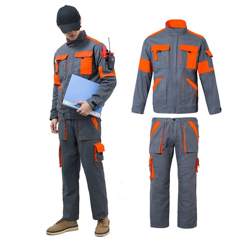 Custom Construction Safety Durable Outdoor Factory Work Clothes Jacket Pants Trousers Boiler Suit Weld Overall Workwear Uniform