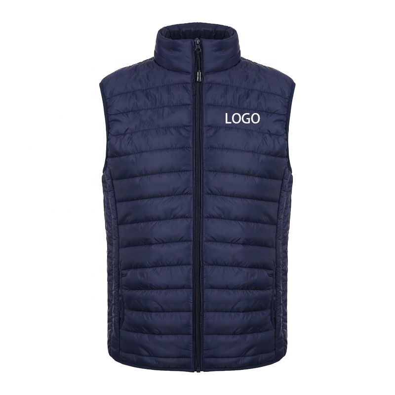 Winter Custom logo work wear company uniform outdoor nylon down padded mens puffer vest