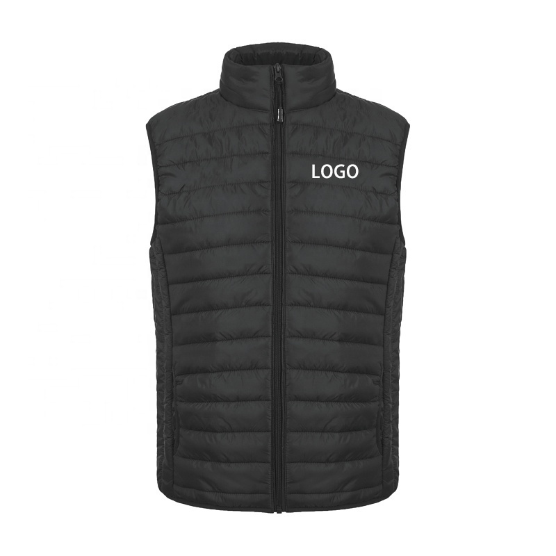 Winter Custom logo work wear company uniform outdoor nylon down padded mens puffer vest