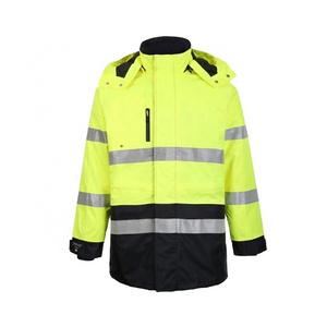 High Visibility workwear uniforms Hi vis waterproof Work Tear abrasion resistant Two Tone softshell Safety Reflective Jacket